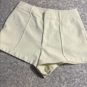 For Love And Lemons Cream High Waist Tailored Shorts